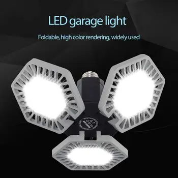 

1pcs LED Garage Light 360 Degrees Deformable Ceiling Light For Home Warehouse Workshop Folding Three-Leaf Deformation Lamp