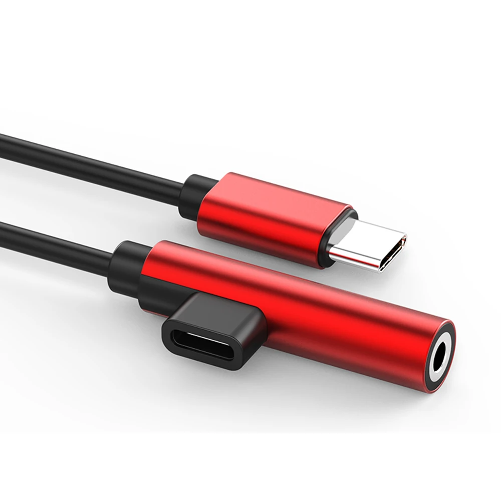 Type c 3,5 мм aux адаптер 2 в 1 USB C кабель Aux аудио конвертер для наушников для Xiaomi mi9 samsung S10 huawei P30
