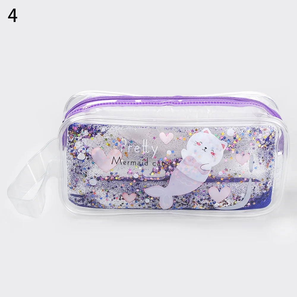 New Transparent Cosmetic Bag Cute Colorful PVC Makeup Case Fashion Sequins Large Capacity Storage Bags Creative Make up Pouch - Цвет: 04
