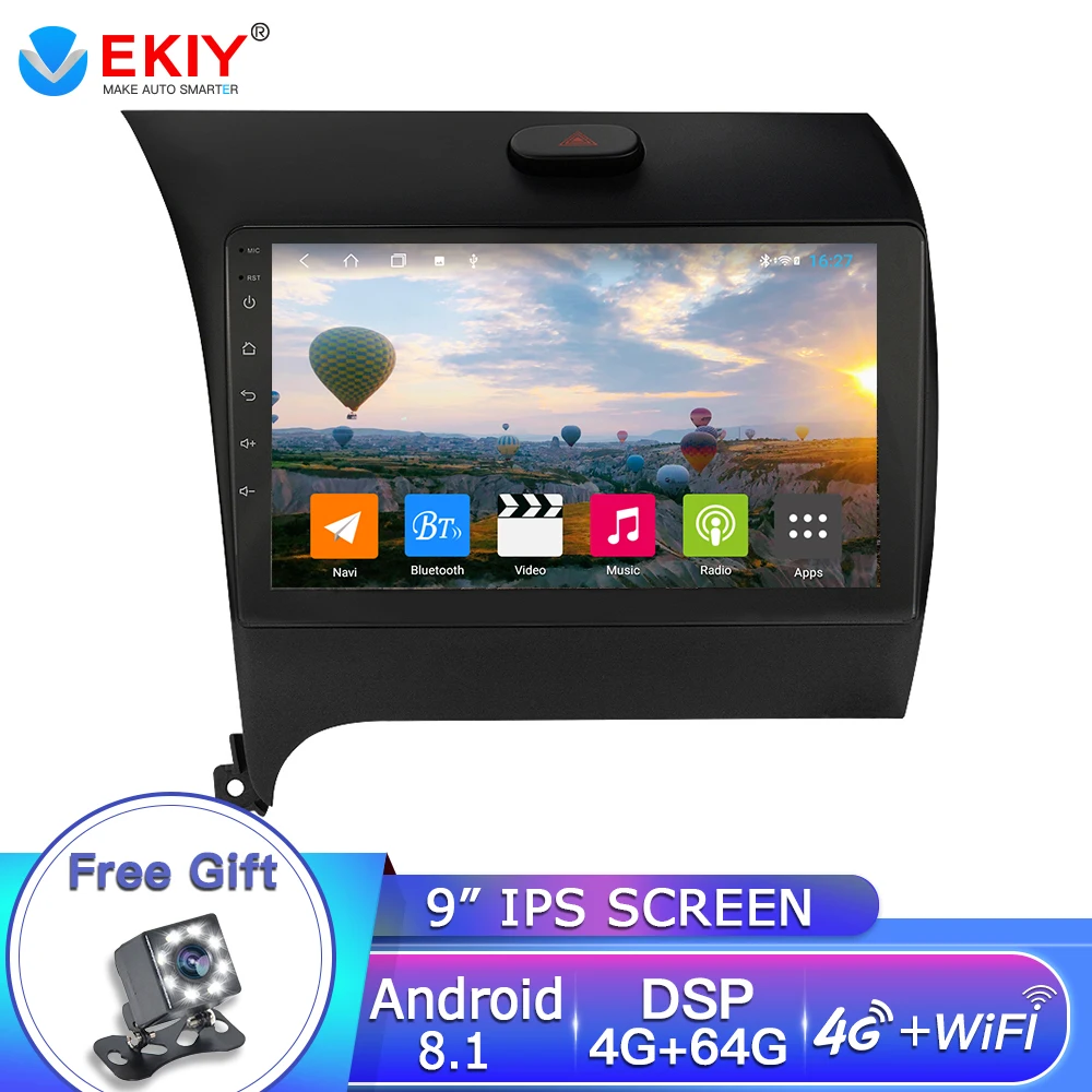 

EKIY 9'' IPS 2Din Car Radio Multimedia Player Android 8.1 Car DVD For Kia CERATO K3 FORTE 2013 2014 2015 2016 Gps Navigation RDS