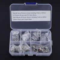 40 sets Hair Scissor Screws with 100 pcs Scissor bumpers silencer Barber repair kit Parafuso Accessory 1