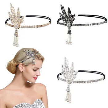 

100% Brand New Casual Alloy Material Women Headband Pearl Pendant Charleston Party Bridal Headpiece Lady