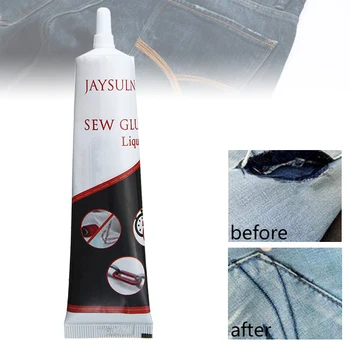

50g Fabric Adhere Sew Glue Cloth Safe Liquid Glue Sewing Set Repairing For Clothes Denim Leather All Fabric DIY Handcraft Gifts