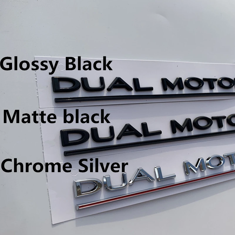 Pack of 1 180mm Cybertruck Model S 3 X Y Roadster P100D Vehicle Logo Emblem GREATCO Dual Motor Letters Gloss Black Side//Front//Rear Logo For TESLA