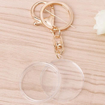 

Acrylic Coin Holder Capsule With Pad Ring For 30mm 27mm Keyring Alloy Keychain DXAF
