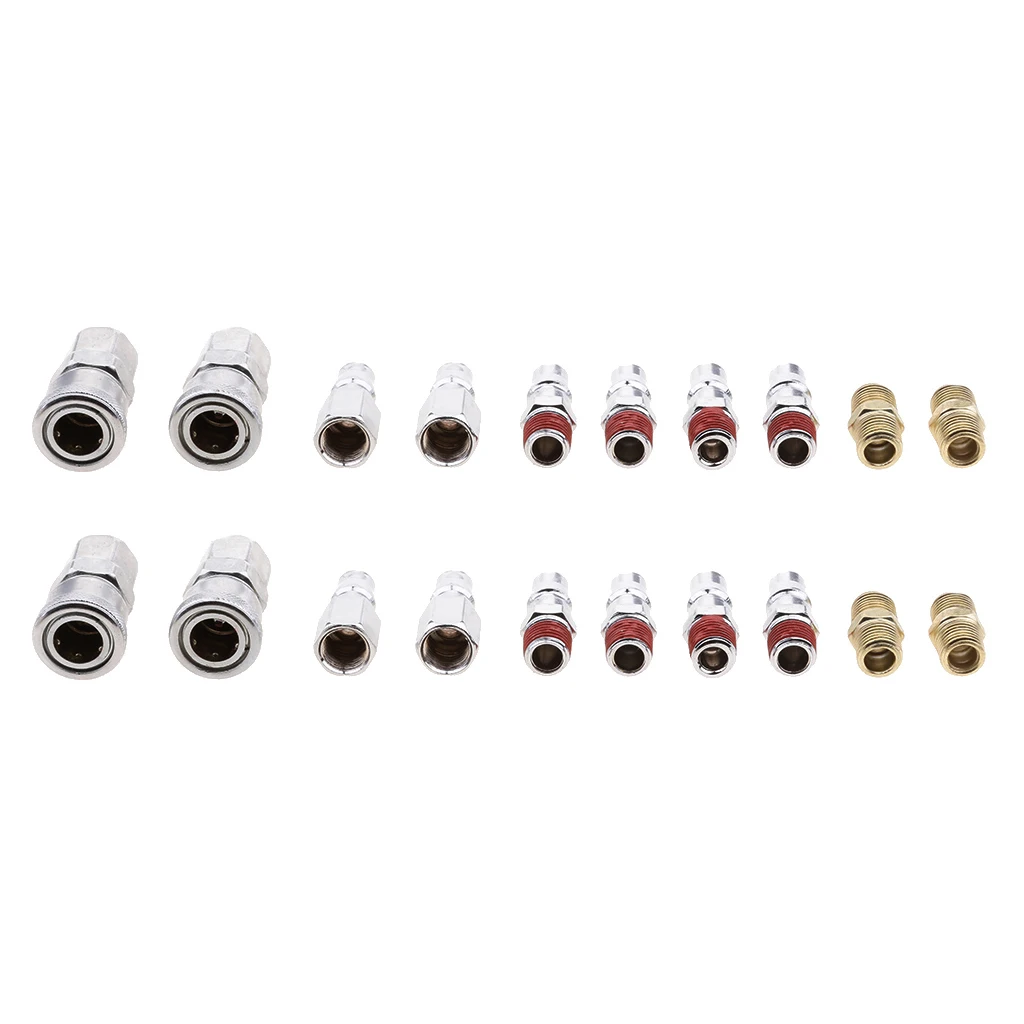 20 Pieces Air Compressor Line Hose Fittings Quick Release Connector 1/4 20 Pieces Air Compressor Line Hose Fittings Quick Release Connector 1/4