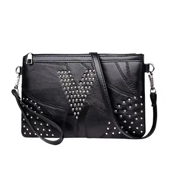 

Women Rivet PU Leather Satchel Crossbody Bag Sling Messenger Shoulder Bags Envelope Bag For Ladies Handbag Females Clutches