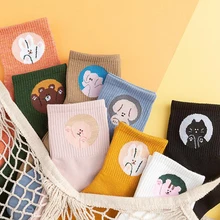 Носки женские Харадзюку С мультяшными животными и кроликами, японские носки для девочек, Осенние Длинные забавные носки, женская уличная одежда, calcetines
