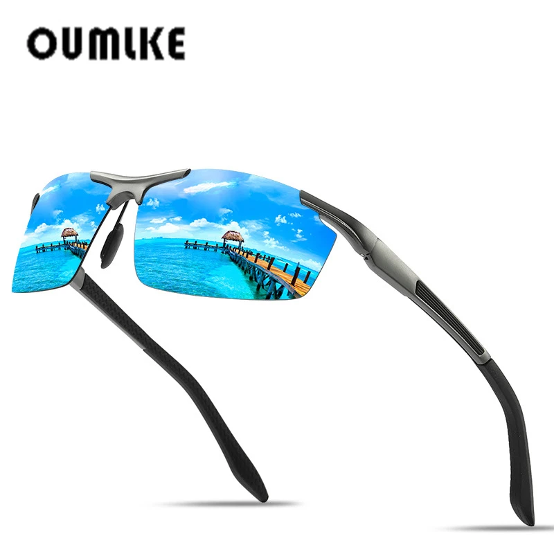 OUMLKE алюминиево-магниевые мужские солнцезащитные очки с поляризованным покрытием, зеркальные солнцезащитные очки, мужские очки, аксессуары для мужчин 68530