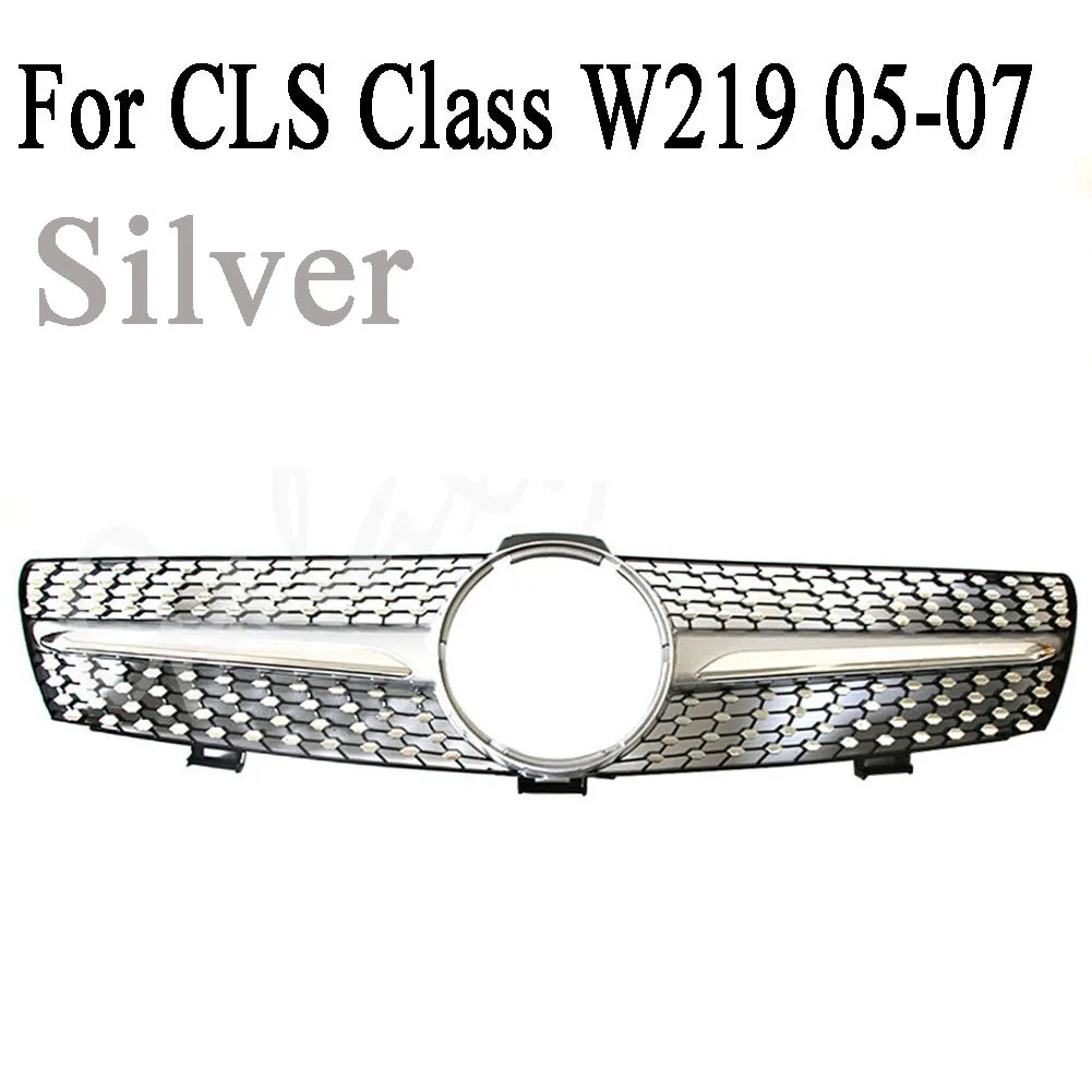 05-07 Diamond Silv Передняя решетка бампера верхняя решетка для Mercedes Benz W219 класс CLS CLS350 CLS500 CLS550 2005 2006 2007 2008 2009 2010 Diamond GTR - Цвет: 05-07 Diamond Silv