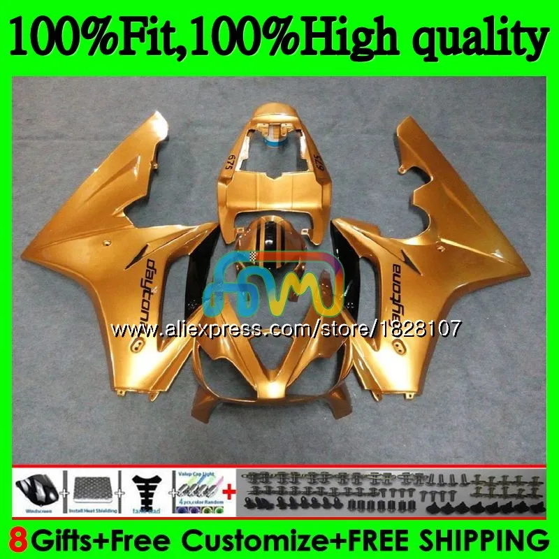 OEM литья под давлением для Triumph Daytona 675 09, 10, 11, 12, 82BS. 10 Daytona-675 Daytona675 золотой горячей 2009 2010 2011 2012 Полный обтекатели