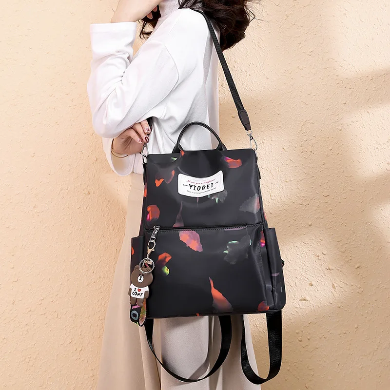 Cross Border New Style Backpack Women's Korean-style Oxford Cloth Schoolbag Anti-Theft Multi-functional Backpack Casual