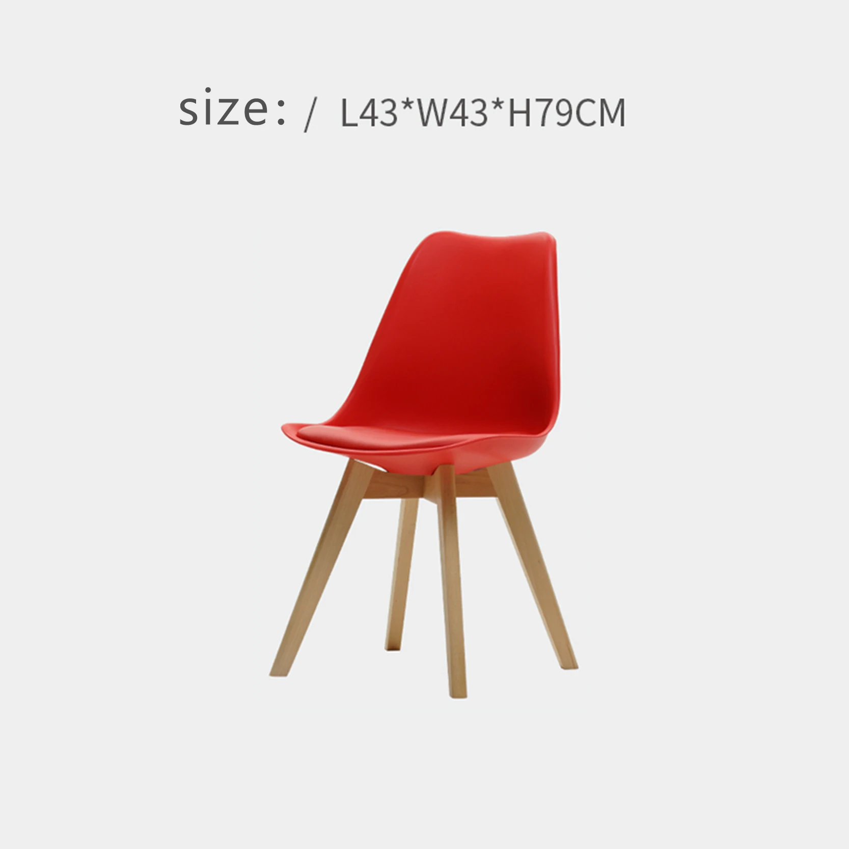 Обеденный стул из цельного дерева минимализм мебель современный отдых нордический домашний стол спинка стул гостиная Кофейня встречи - Цвет: Red