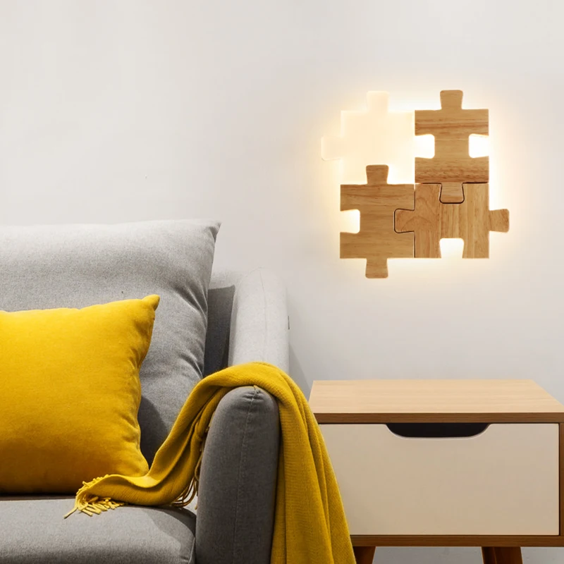 

Nordic Puzzle Led Wall Lamp Modern Simple Aisle Porch Bedside Living Room Study Dining Room Children Bedroom Decoration Lighting