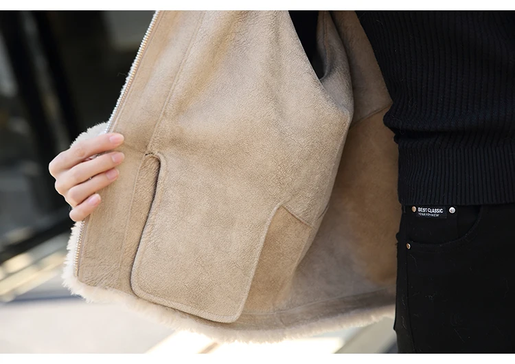 Элегантная шуба из стриженой овчины, Женское пальто средней длины, зимняя новинка, Лисий меховой воротник, гранулы, шерсть шуба