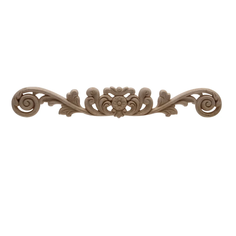 Onlay Wood Mouldings Wood Applique Carved Unpainted Leaves Flower Rubber Corner Furniture ornament crafts,wooden figurine crafts,glass fruit pendants