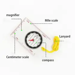 Акриловая Лупа компас прецизионные измерительные весы линейка Открытый Кемпинг Туризм Альпинизм портативный инструмент для выживания