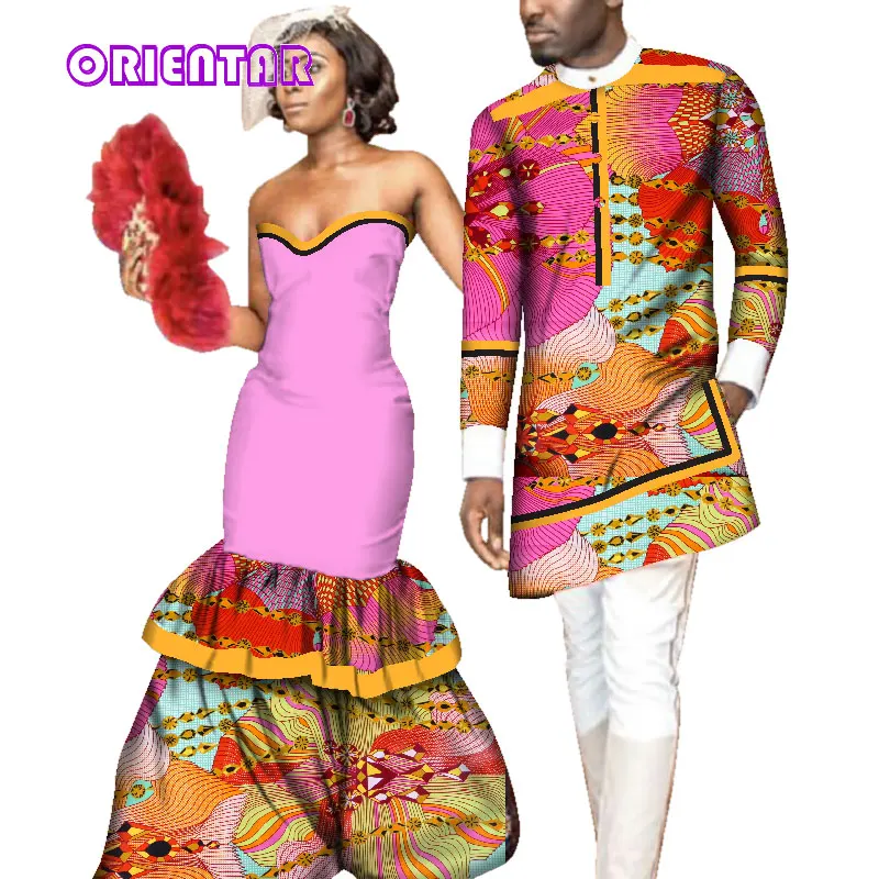 Новая африканская одежда для пар Свадебная вечеринка женские Сексуальные
