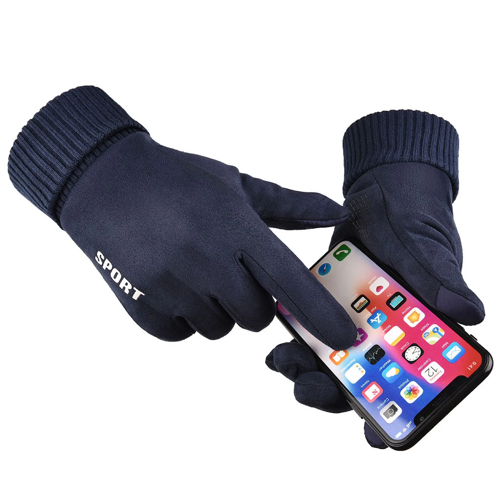 Winter Men Knitted Gloves Touch Screen High Quality Male Mitten Thicken Warm Wool Cashmere Solid Sport Windproof Gloves Autumn