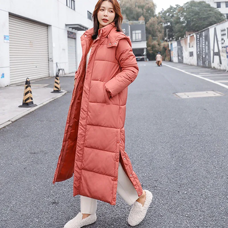picture color High Street split Parka Femme Hiver Повседневная зимняя длинная куртка с длинным рукавом женские толстовки размера плюс женская парка с хлопковой подкладкой - Цвет: picture color
