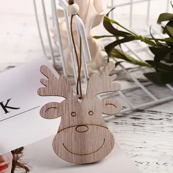

24 Wooden Christmas Tree Ornaments Mini Elk Decoration Home New Year Gifts Hanging DIY Jewelry Accessories