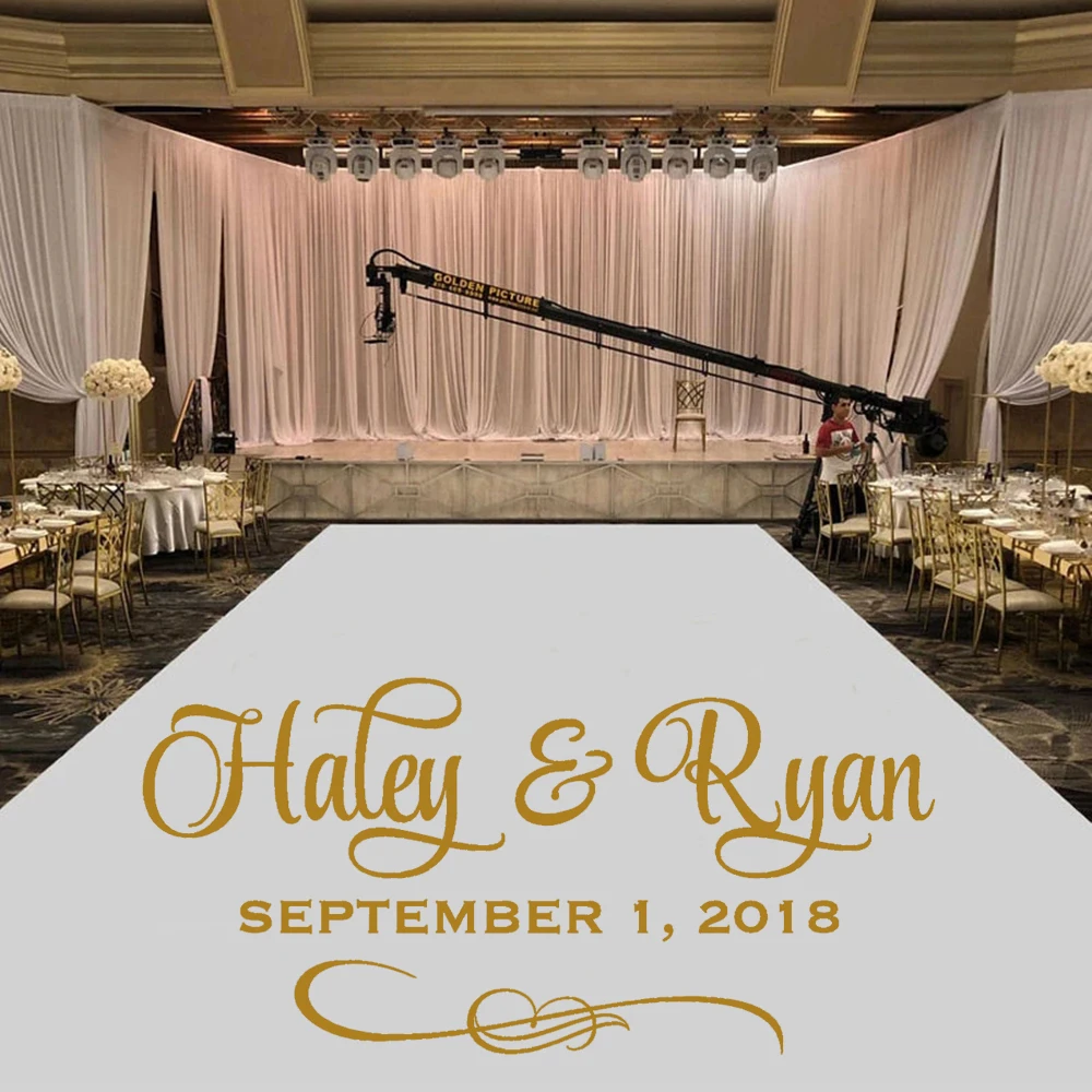 

Wedding Dance Floor Decals Wall Stickers Vinyl Wedding Signs Custom Name & Date Birthday Party Personalized Mural Decor HY2231