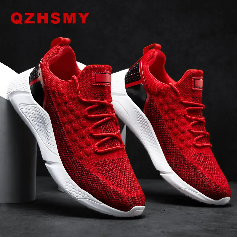 solid red tennis shoes