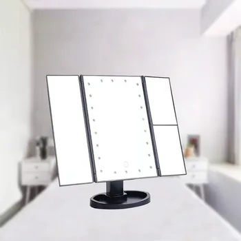 

Touch Screen Makeup Mirror with 22 LED Light Magnifying Glass Compact Vanity Mirror Flexible Cosmetics Mirrors Make MJ708