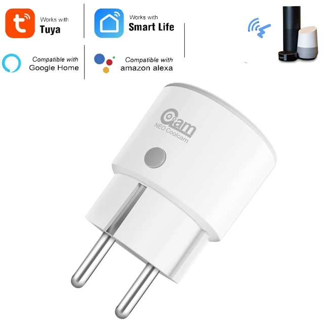 Neo Mini Round Wi-Fi Smart Plug Works with Alexa and Google Home for Voice Control Save Energy (4-Pack)