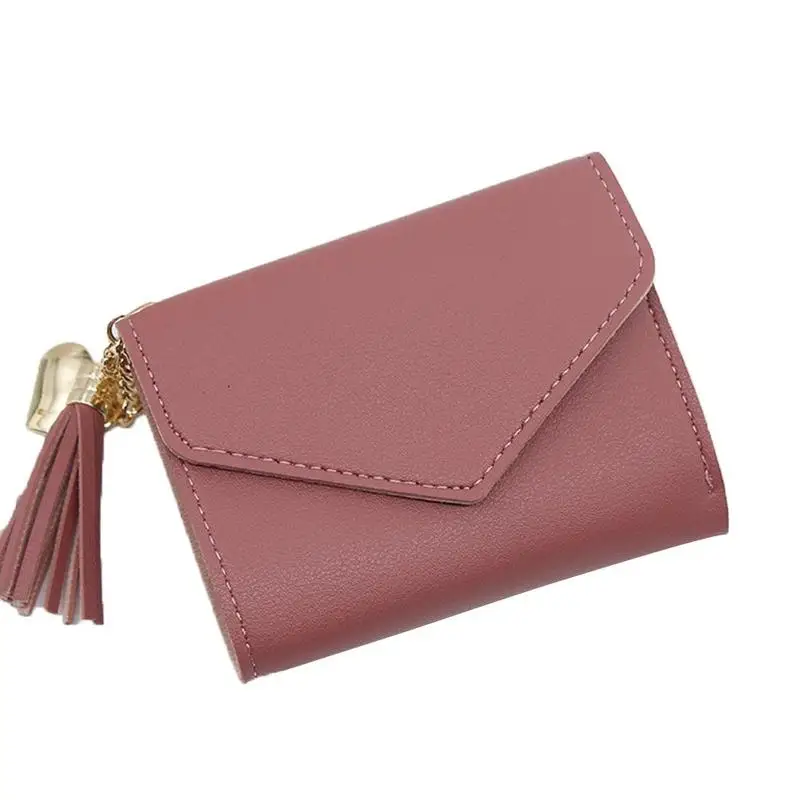 rose red Мини-кошелек, женские кошельки с кисточками, модный кошелек для монет, держатель для карт, женские кошельки, клатч, сумка для денег, кошелек из искусственной кожи - Цвет: rose red