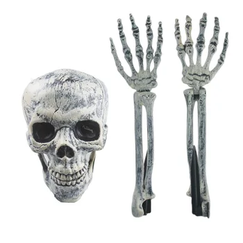

3pcs Set Halloween Skeleton Skulls Arm Horror Buried For Home Garden Yard Lawn Decoration B99