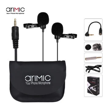 

Ulanzi Arimic 1.5M/6M Clip-on Lavalier Lapel Microphone Condenser Mic TRRS Adapter Cable for iPhone Android Smartphone/iPad/DSLR