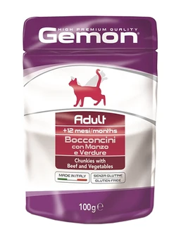 

GEMON GEMON CAT ADULT for adult cats with pieces of beef and vegetables 100g