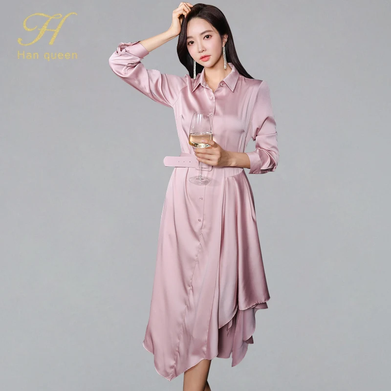 draped shirt dress