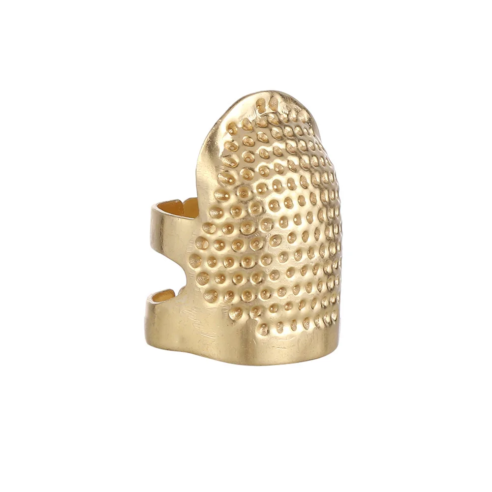 1pc Vintage Gold Needle Thimble Finger Protector Metal Antique Ring Handworking Stitching Tools DIY Crafts Sewing Accessories