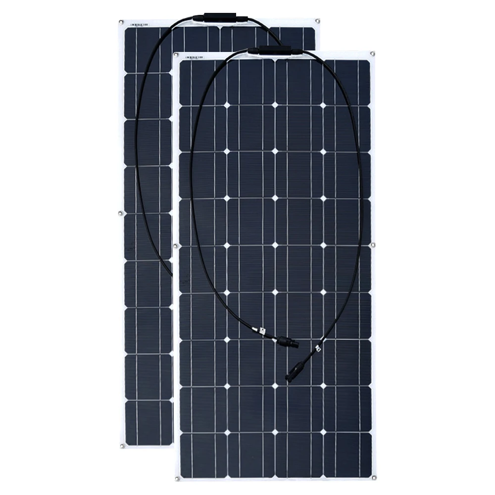 2pcs solar panel Xinpuguang 200 Вт солнечная панель 2X100 Вт Гибкая солнечная панель 100 Вт 12 Вольт 24 в контроллер фотоэлектрический цена - Цвет: 2pcs solar panel