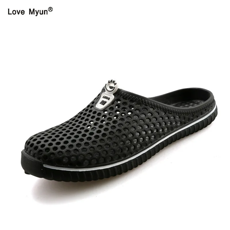 

2019 Men Slippers Summer Slides Breathable Man Shoes Fahsion Flat Sandals Male Flip Flops Casual Footwear 38-45
