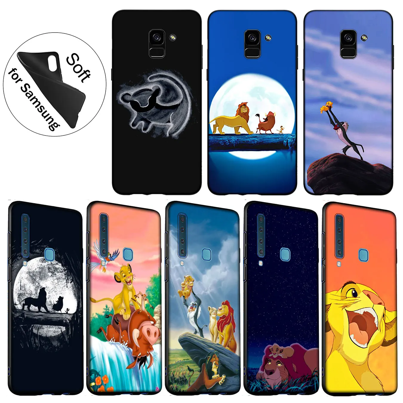 IYICAO Hakuna Matata Lion King Soft Silicone Cover Case for Samsung Galaxy J8 J7 Duo J6 J4 Plus A2 Core Prime 2018 Black |