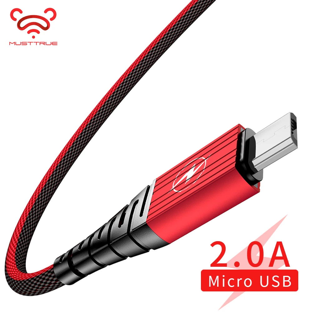 

MUSTTRUE Android Phones Micro USB Cable Fast Charging for Samsung J7 2017 Data Cord Charger Wire for Xiaomi HTC Oneplus Huawei
