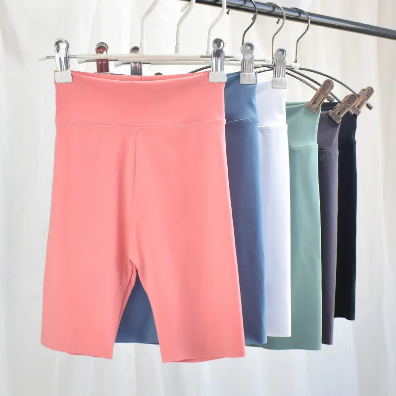 Summer Girls Shorts Children High Waist Elastic Slim Sports Trouser Baby Girl Knee Length Leggings Kids Comfy Workout Yoga Pants