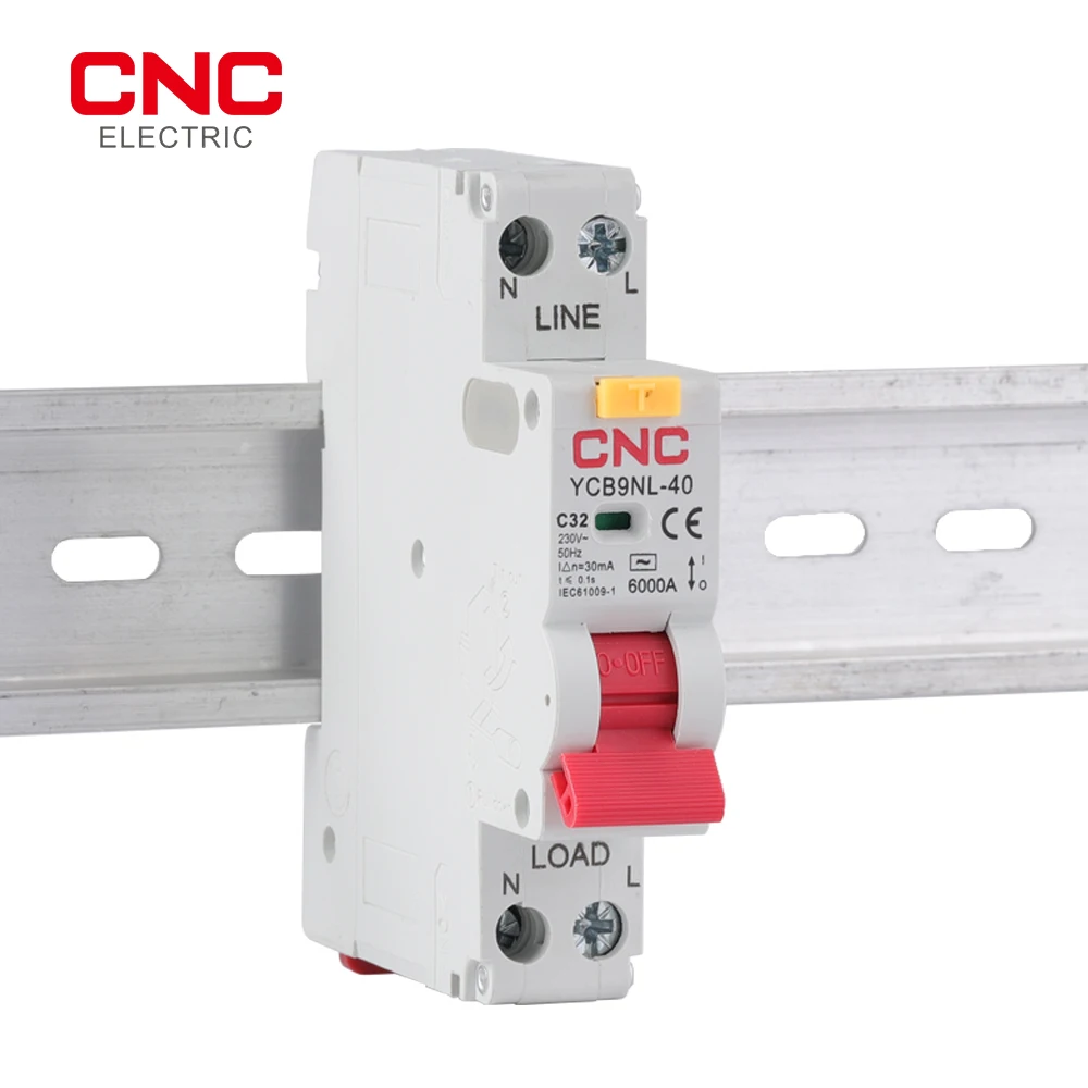 CNC YCB9NL-40 18mm 230V 50/60Hz MCB 30mA Residual Current Circuit Breaker with Over Current Protection RCBO