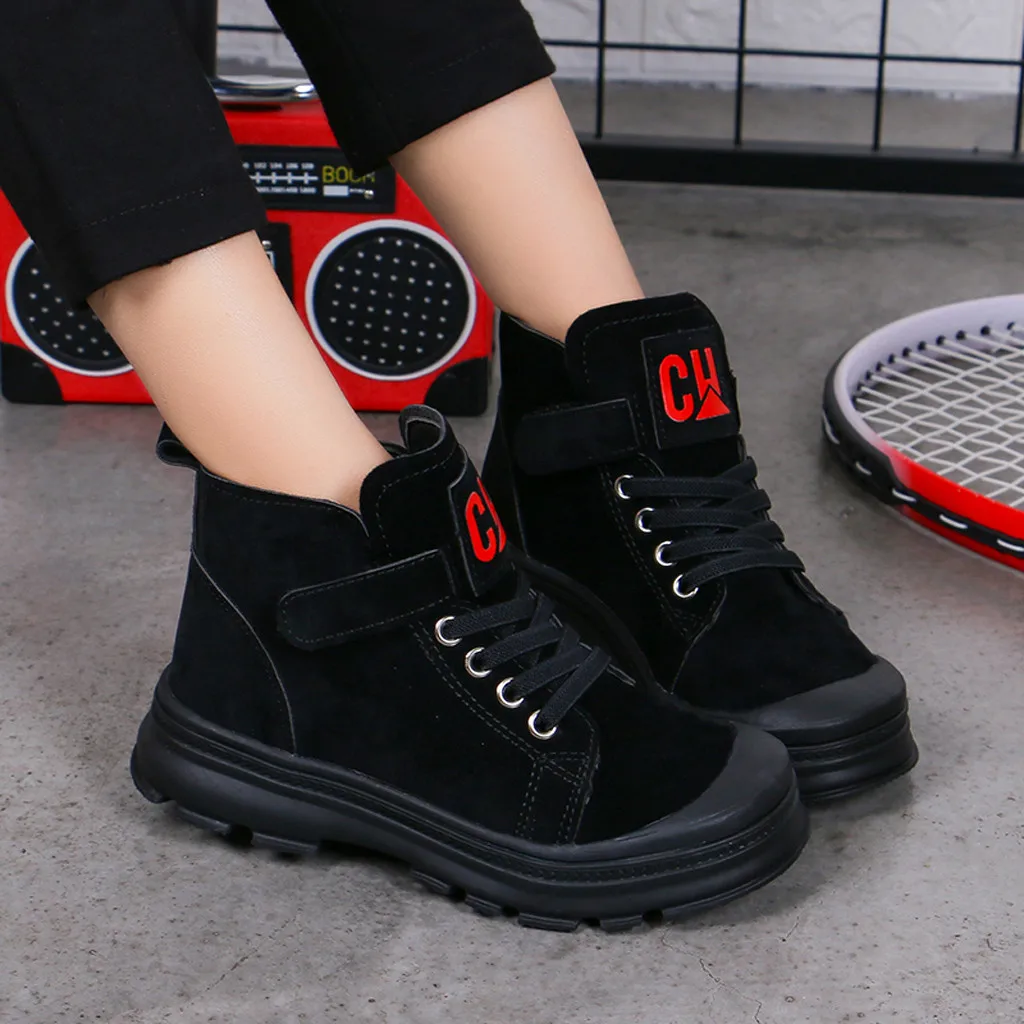 Fashion Children's Shoes Retro Round Head Cotton Boots High-Top Suede Children's Boots chaussures enfant garcon sapato infantil