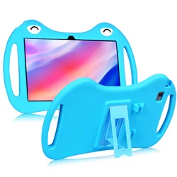 Adjustable Folding Stand Silicone Tablet Cover, 10.1-Inch for Alcatel 3T 10 2020 (Blue)