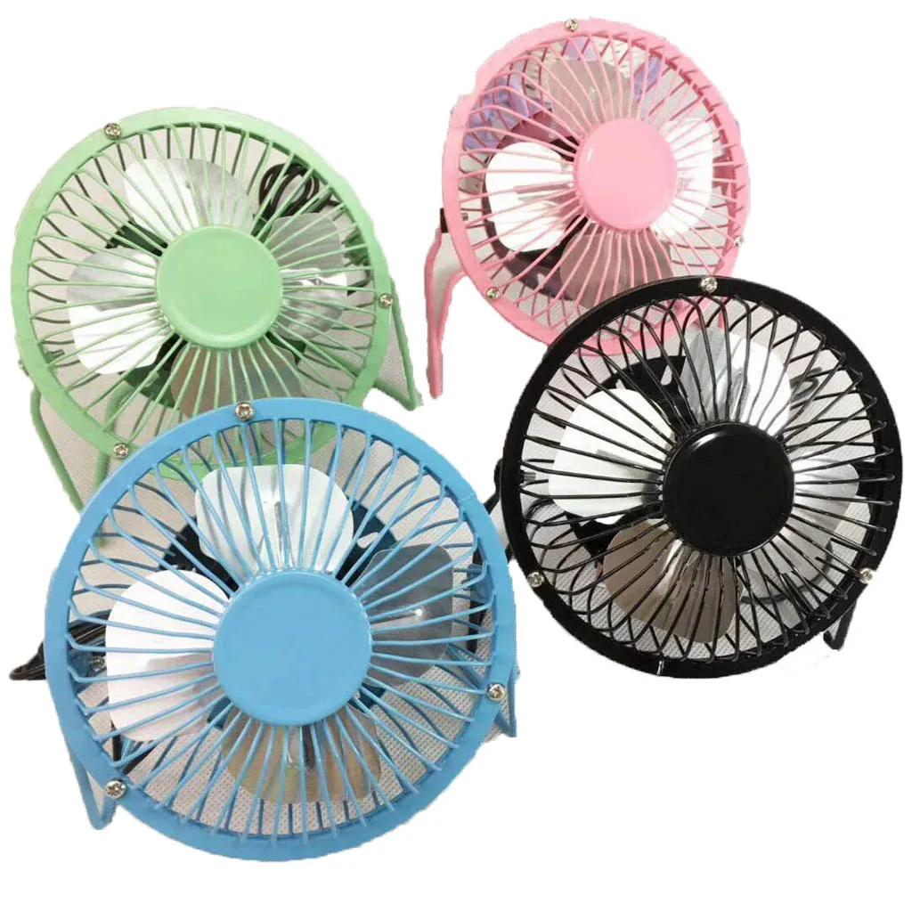 Portable Small Desk Fan 4 Blades Cooler Cooling Fan USB Charging Mini Fans Operation Super Mute Silent PC / Laptop / Notebook