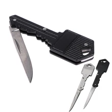 W kształcie klucza składany nóż ostrze ze stali nierdzewnej narzędzie przenośny brelok kieszonkowy Mini kluczyk nóż podróży odkryty narzędzie wielofunkcyjne tanie tanio Fabulousku CN (pochodzenie) 12 5cm STOP Breloki gift