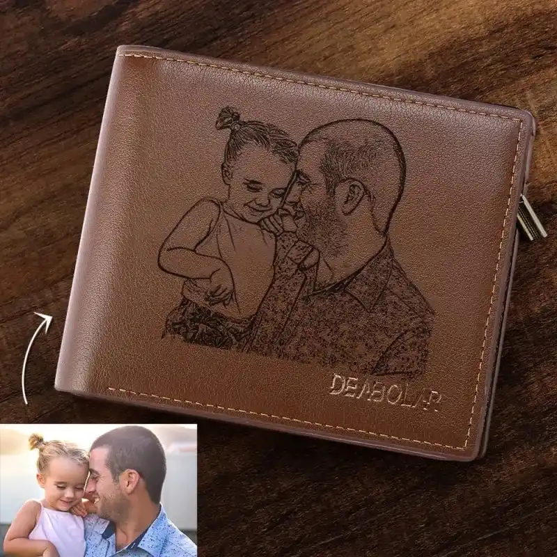 personalized trifold wallets for husband