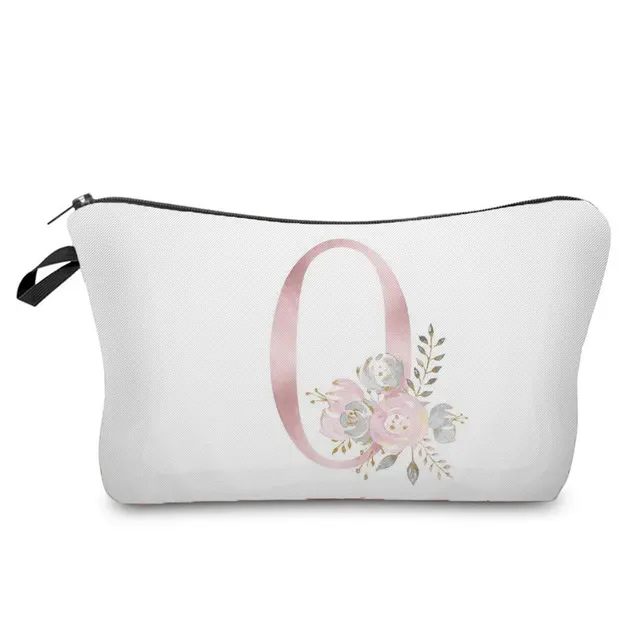 Flowers Alphabet Printed Cosmetic Bags  Bridal Party Make Up Bags Pouch Necessaries Lady Tote Bride Bridesmaid Proposal Gift hz2387