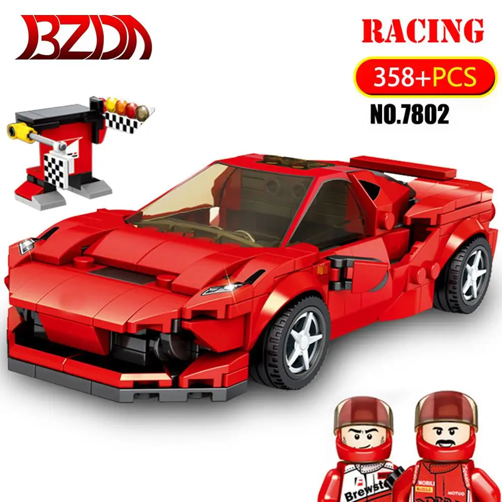 

BZDA Speed Champions Ferrari F8 Building Blocks Set for Boy Children Kids 358pcs Building Block Set car Model Toys Kits For Gift