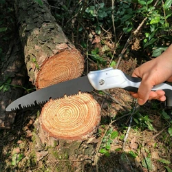 Scie à main pliante SK5, lame en acier, manche en caoutchouc souple, tranchant pliable pour le travail du bois/outils de coupe ménagers, 530mm 