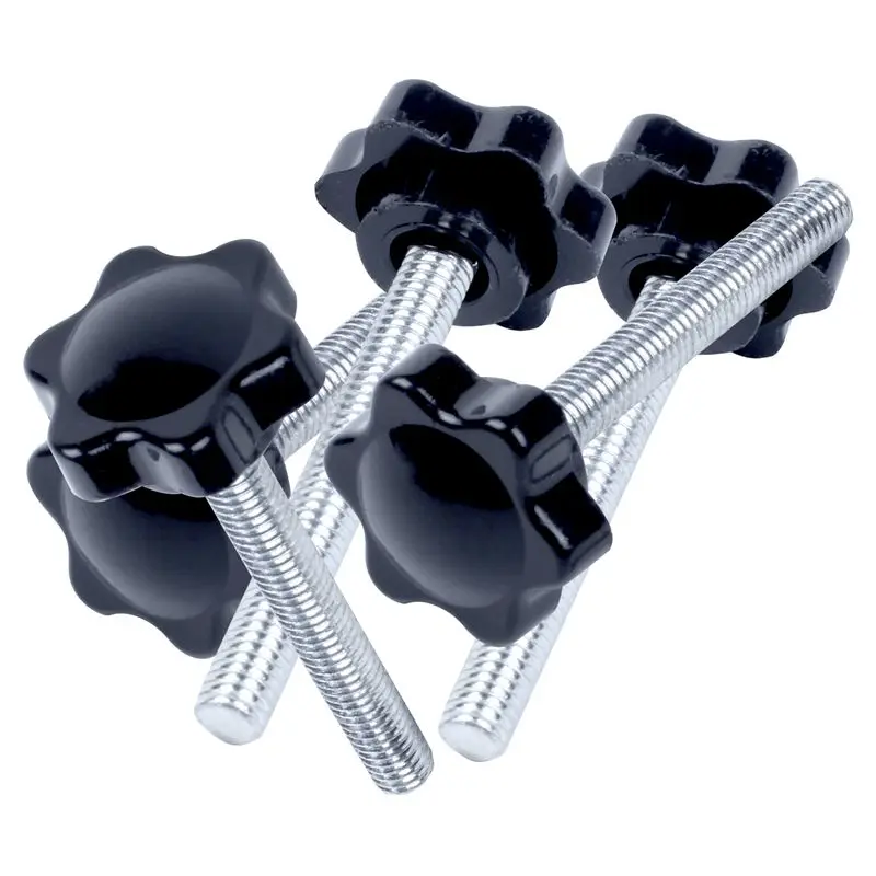 12x черный+ серебристый запасные части M6x45mm с наружной резьбой рифленая ручка звезда Ручка